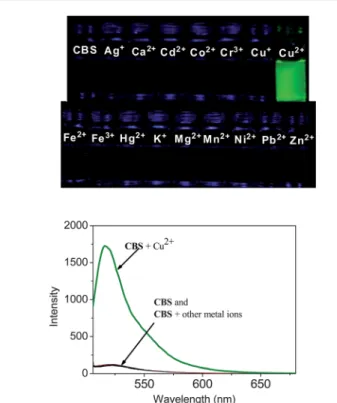 Fig. 1 Fluorescence change of CBS (15.0 mM) upon addition of various metal ions (15.0 mM) in acetonitrile–water (v/v ¼ 7 : 3, 10 mM HEPES, pH 7.0) solutions.