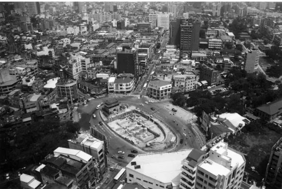 Fig. 7. The Plaza which is under construction and expected to be completed by the end of September, 1999 photo by Jia-Chen Lin .