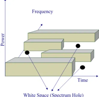 Fig. 1.1: White space (Spectrum hole) concept 