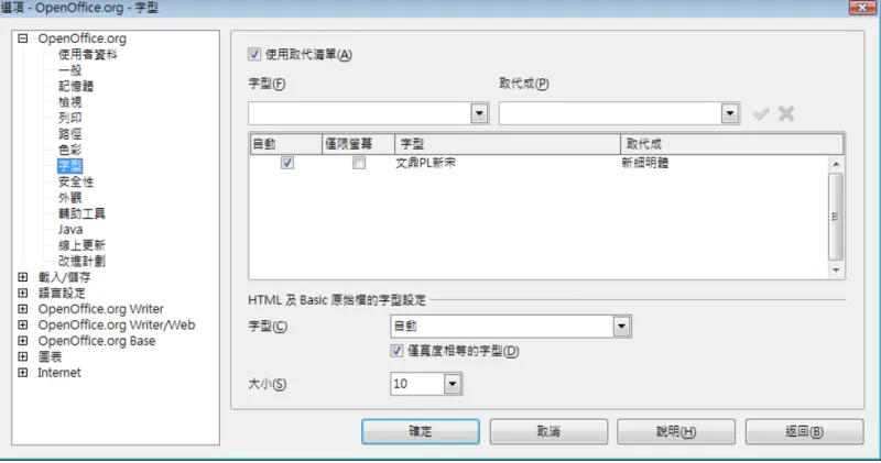 圖  15: 定義替代字型