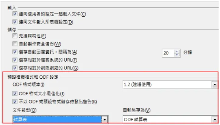 圖  8: 選擇載入／儲存選項