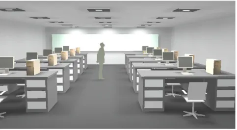 Fig. 11. Grayscale performance of general flat panel lights in a computer classroom space