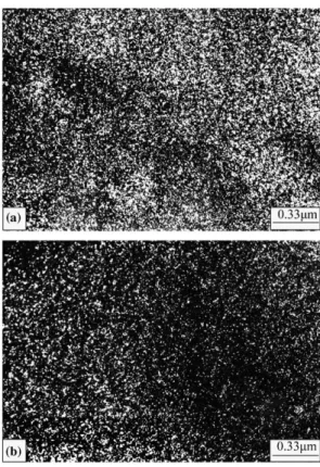 Fig. 3. Electron micrographs of the 10Cr alloy aged at 450 C for 1 h: (a) (1 1 1)DO 3 DF and (b) (0 1 1)a-Mn DF.