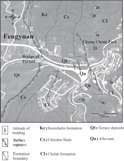 Fig. 11. Geological map in the vicinity of the Chung-Cheng Park.J.J. Dong et al. / Engineering Geology 71 (2003) 157–179164