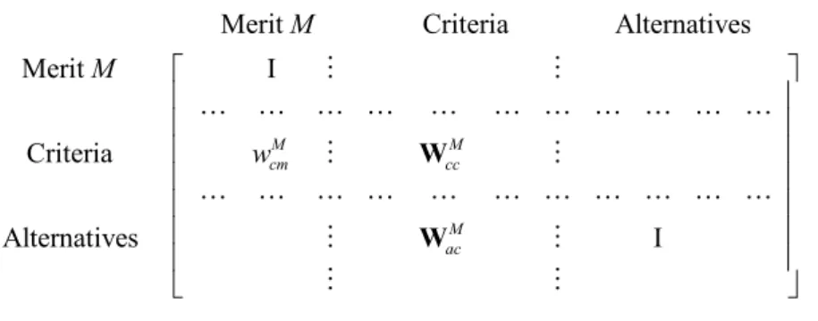 Figure 6.  Unweighted supermatrix for merit M. 