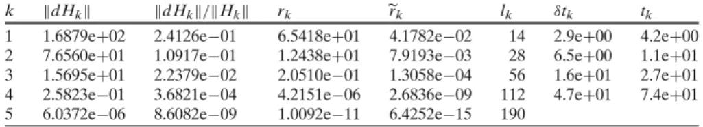 Table 17 Example M7 (l = 7; γ = 8, τ = 10 −30 , l k ≤ 190)