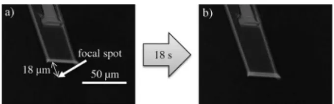 Figure 11. Crossed-Nicol images of laser trapping induced crystal growth of spontaneously generated glycine crystal