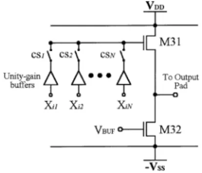 Fig. 10. The CMOS readout circuit for the cell state signal Xij.