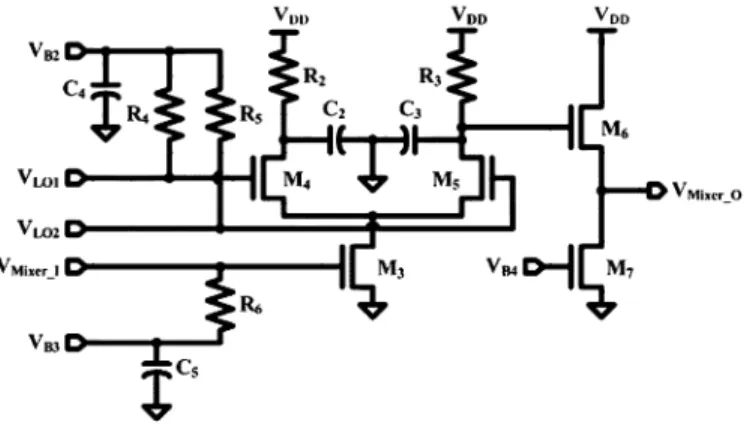 Fig. 3. Downconversion mixer circuit diagram.