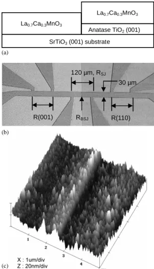 Fig. 1. (a) The vertical structure of biepitaxial ﬁlms. The TiO 2