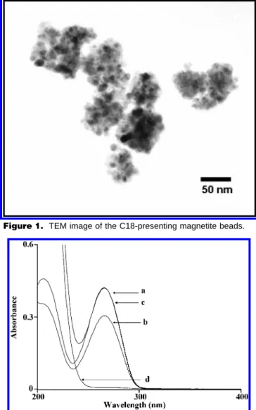 Figure 1. TEM image of the C18-presenting magnetite beads.