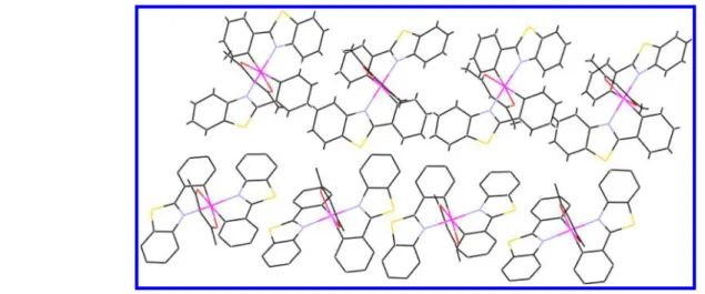 Figure 3. The asymmetric unit of 5, illustrating the diﬀerent orientations of the molecules in the two rows.