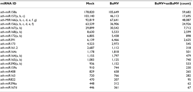 Table 2: Top twenty miRNAs expressed in human embryonic stem cells (hESCs) and human embryoid bodies (hEBs) obtained by  miRExpress.