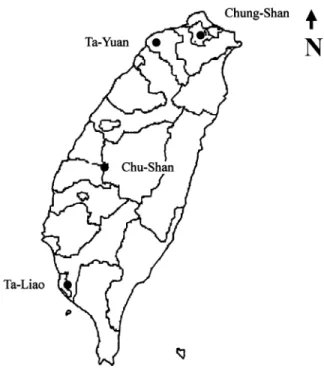 Fig. 1. The location of four sampling stations.