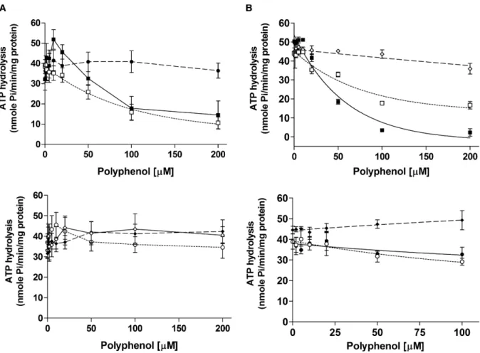 Fig. 7. Effect of various bioflavonoids on basal and PGE1-stimulated MRP4 ATPase activity