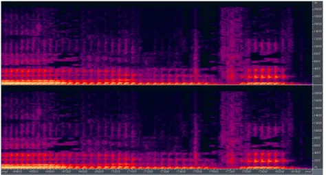 Figure 3: Birdies effect occurring in LF of HE-AAC due to the insufficient bits       
