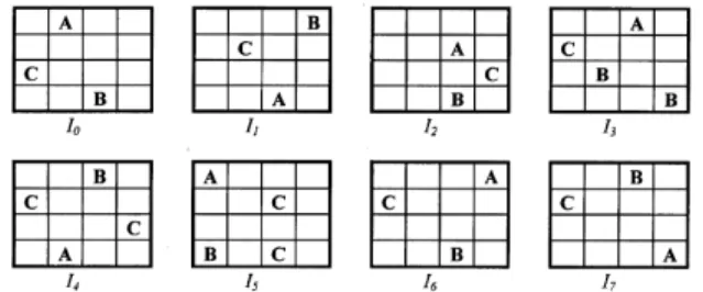 Fig. 2. Symbolic pictures of eight images in an example image database.