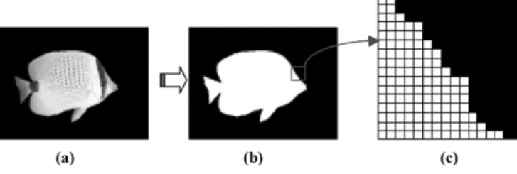 Fig. 1. Video object plane. (a) Texture. (b) Binary alpha component of the video object