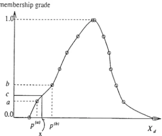 Fig. 2. Illustration ofthe fuzzi0cation search procedure (the value of c is equal to ˆ).