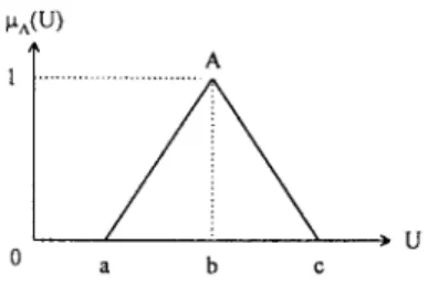 Fig. 1. The triangular fuzzy set A.