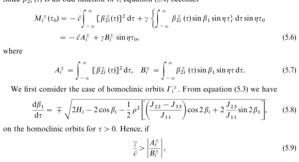 Figure 3. Comparison between the Melnikov and R}K numerical method values