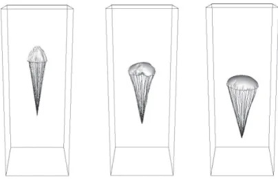 Figure 9: Spring mass model of fabric surface applied to the simulation of G-11 parachute inflation process