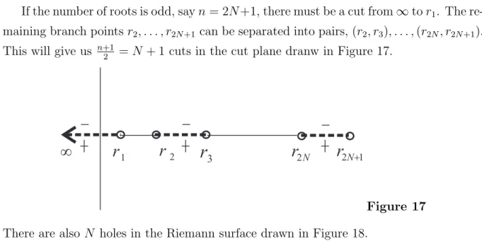 Figure 17 There are also N holes in the Riemann surface drawn in Figure 18.