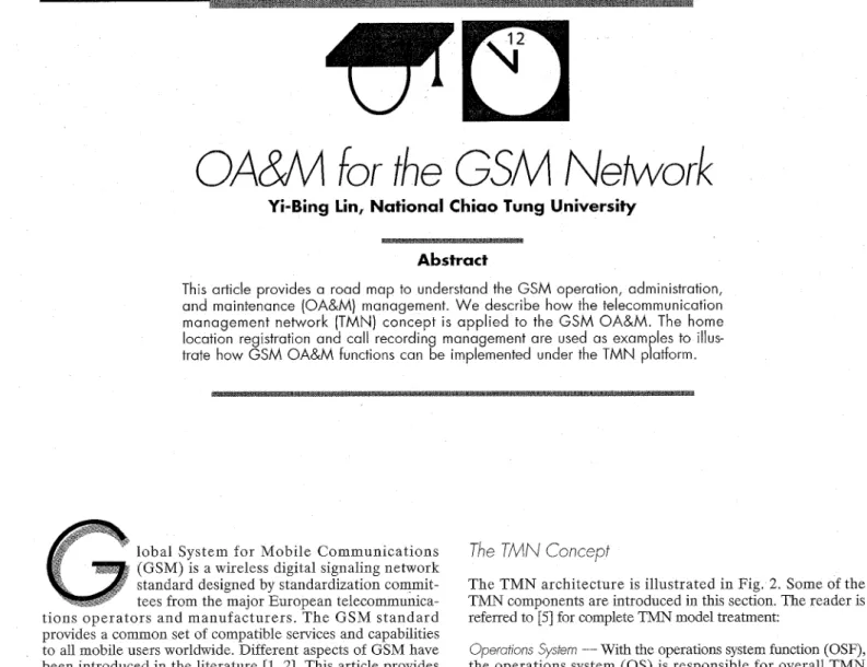 Figure 1 illustrates the GSM network architecture. The net-  work consists of: 