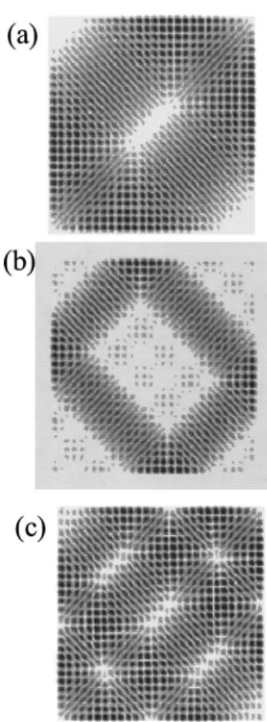 FIG. 2. (a) A typical ray trajectory. (b) The wave pattern j N x; y; j 2 from Eq. (3) for N  25.