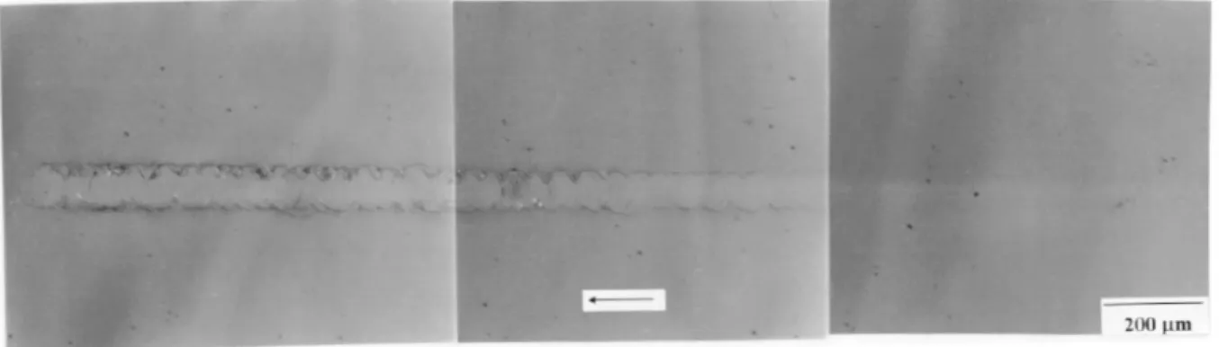 Figure 8. A typical optical micrograph of the scratch channel for the SiO 2 film.