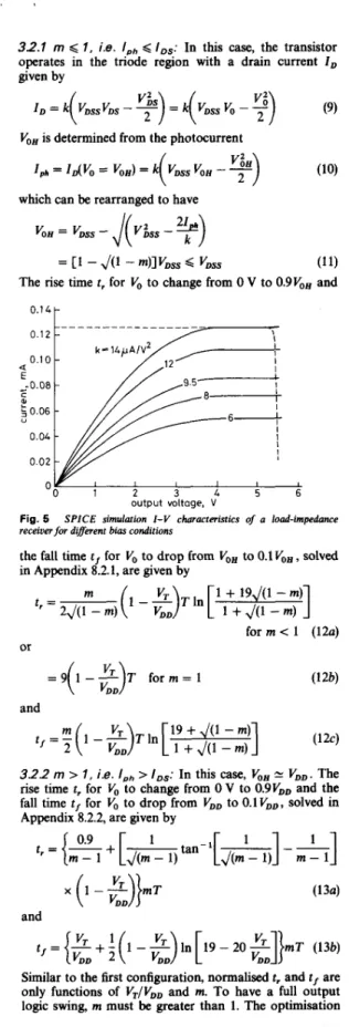 Fig.  4  Low-impedance C M O S  optical receiver (VGS  =  VDD) 