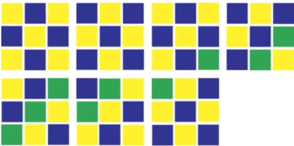 Fig. 13. Basic patterns for the checkerboard with diagonal interface.