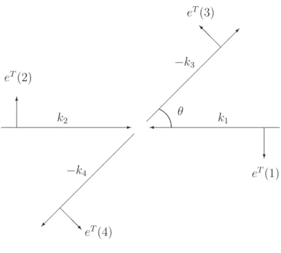 Figure 1 . Kinematic variables in the center of mass frame.
