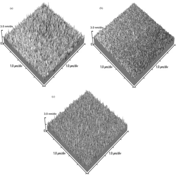 Fig. 7. AFM images of poly-Si. Before AFM observation, the oxide film on the poly-Si was removed completely