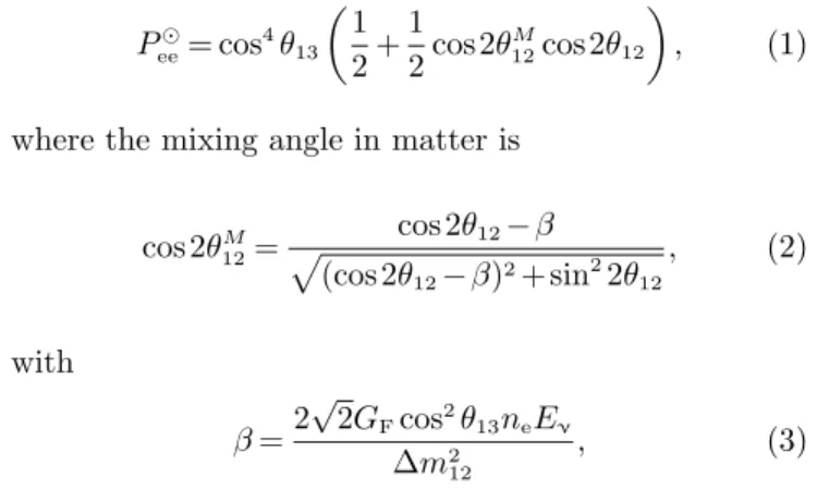 Table 2. Theoretical predictions for solar neutrino fluxs and errors without oscillation based on the high and low metallicity hypotheses [50, 60]