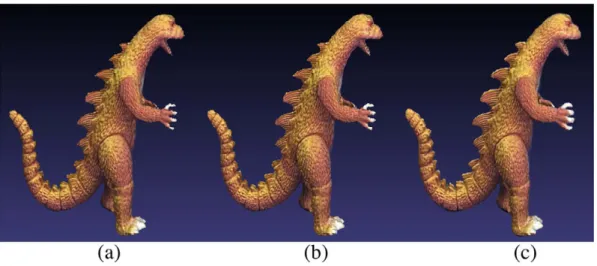 Fig. 12. The rendering results with texture mapping of the reconstructed dinosaur image sequence
