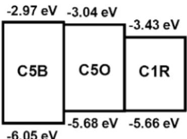 Figure 8. Energy level diagram of C5B, C5O, and C1R.