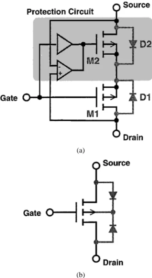 Fig. 1. Circuit structures for reverse voltage protection.