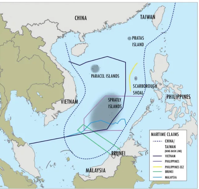 Figure 1. Maritime Boundary Claims in the South China Sea 