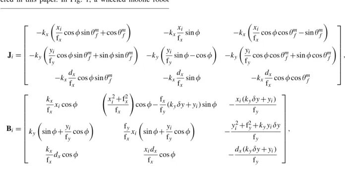 Fig. 1 shows the visual tracking problem consid- consid-ered in this paper. In Fig. 1, a wheeled mobile robot