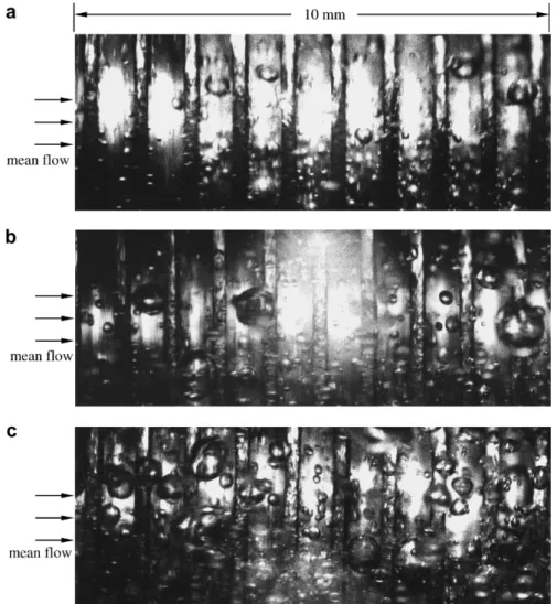 Fig. 11. Photos of bubbles in the saturated ﬂow boiling of R-410A around z = 80 mm for T sat = 5 °C and G = 150 kg/m 2