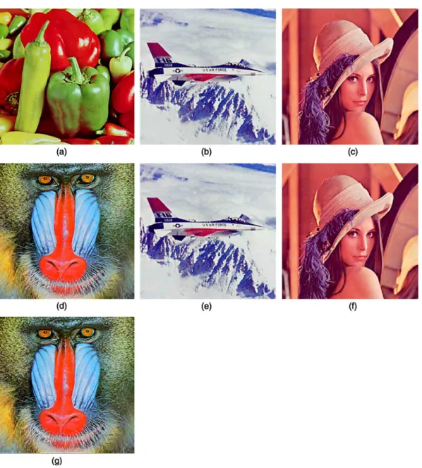 Fig. 5. (a) The secret image. (b) through (d) The camouﬂage images for participants 1 through 3 (the size of each is four times the size of image of (a))