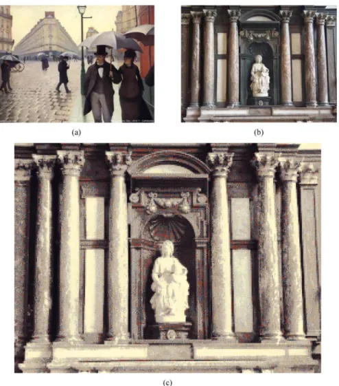 Fig. 1. Example of results yielded by proposed method. (a) An image. (b) Another image