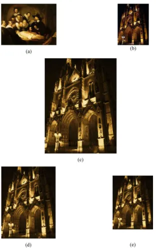 Fig. 7. Another mosaic image creation result. (a) Secret image. (b) Target image. (c) Mosaic image created from a 1024 768 secret image of (a) with 