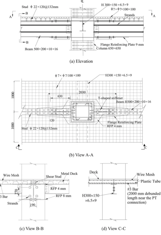 Fig. 3. Specimen 6 details (unit: mm).