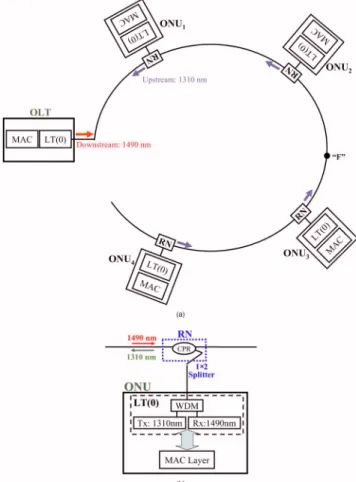 Figure 1共a兲 shows the traditional ring-based architecture in TDM-PONs. The entire data path from OLT to ONU in Fig