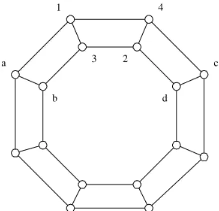 Fig. 27. P ( n , 1 ) is not 4-ordered Hamiltonian connected/laceable.