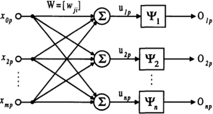 Figure 3.  The single-layer pereeptron neutral network. 