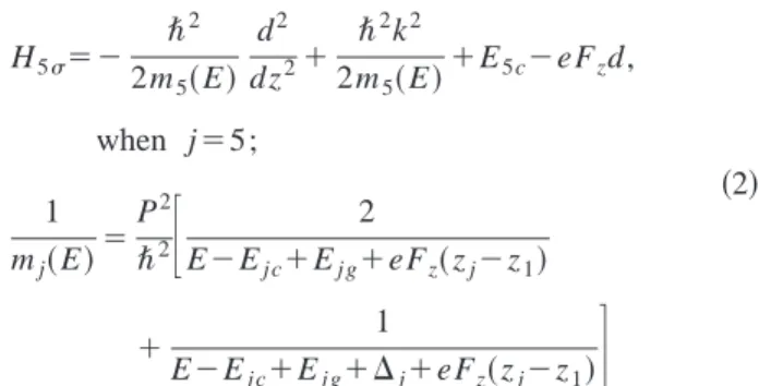 FIG. 1. Variation of the semiconductor band parameters in a RTS under external electric voltage V.