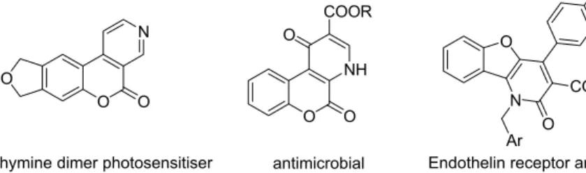 Figure 1. Structures of biologically active pyridine-fused coumarins and benzofurans.